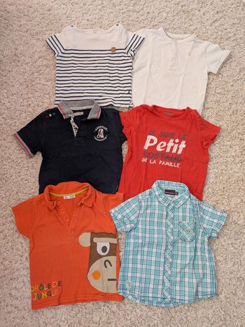Lot 6 tee-shirts / polos garçon 2 ans / 24 mois