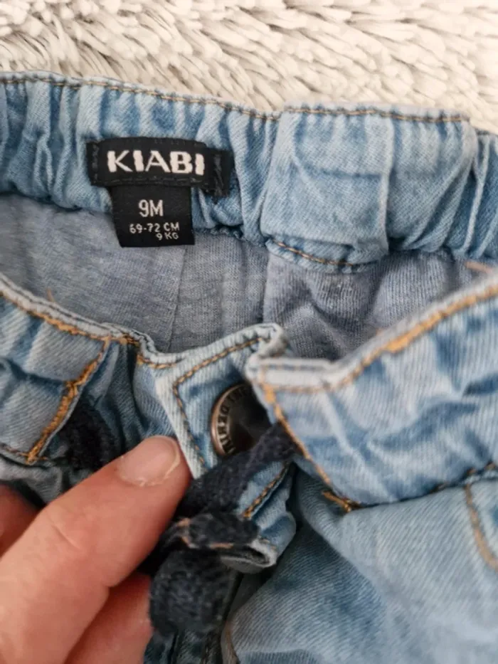 Jeans fille double coton kiabi 9 mois - photo numéro 2