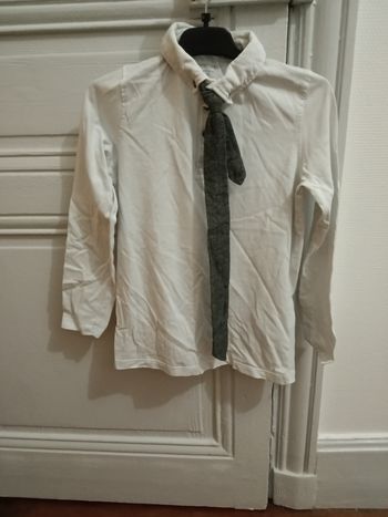 Polo in extenso blanc et gris