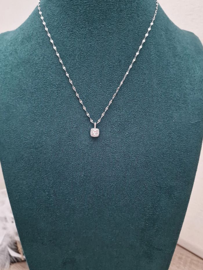 Collier Ras Coup Acier Argenté Zirconiums - photo numéro 15