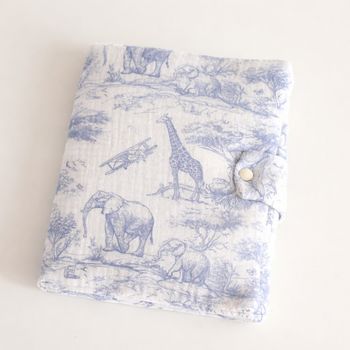 Protège carnet de santé safari bleu