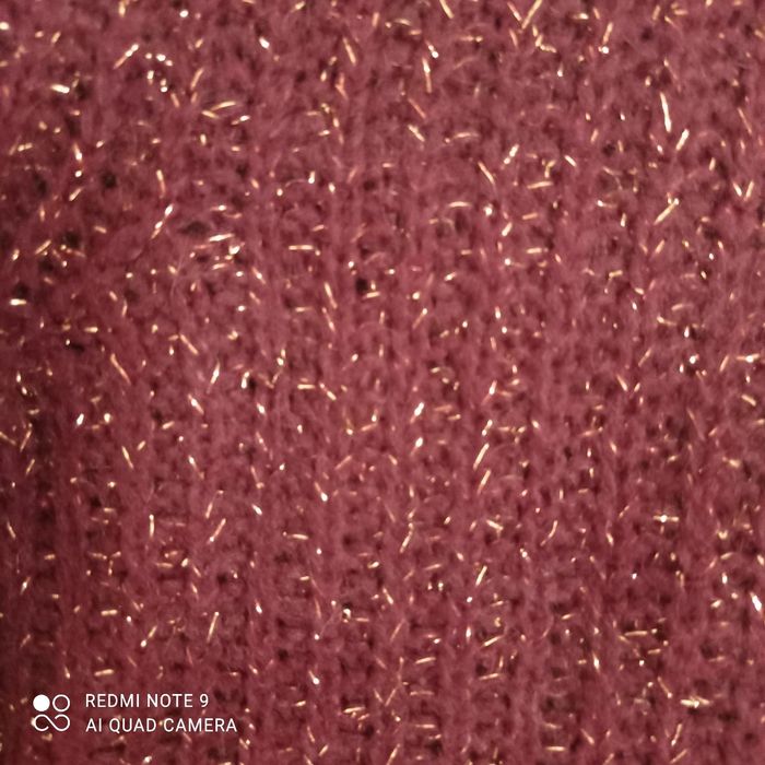 Pull bordeaux doré lurex t38 - photo numéro 5