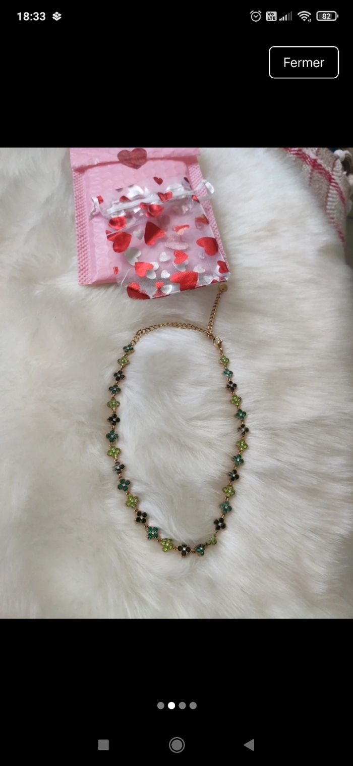 Collier princesse acier inoxydable neuf dans son pochon - photo numéro 2