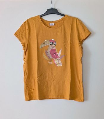 T-shirt manches courtes moutarde sequins réversibles fille été - Tape à l'oeil - 14 ans