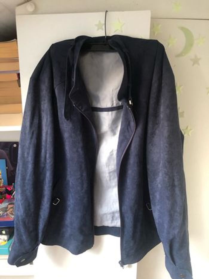 Veste bleue effet daim aeroskin - photo numéro 3