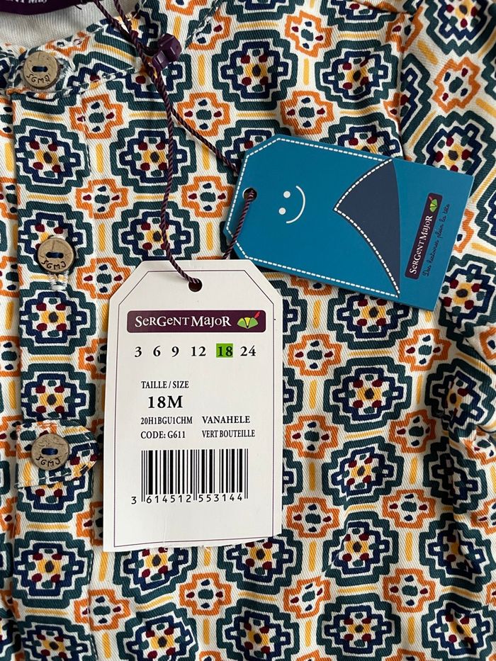 Haut chemise motif neuf sergent major 18 mois - photo numéro 3