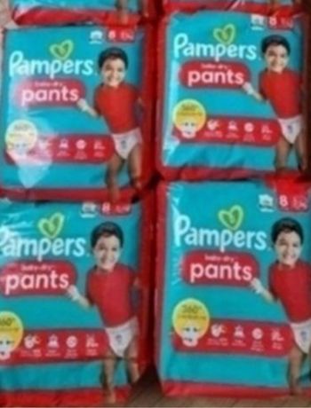 4 paquets pampers baby dry taille 8 pants