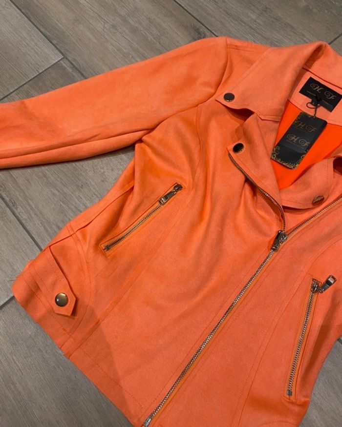 Veste suedine orange - photo numéro 2