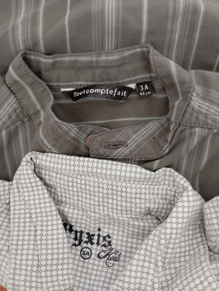 Lot 2 chemises manches longues marques diverses 3 ans - photo numéro 2