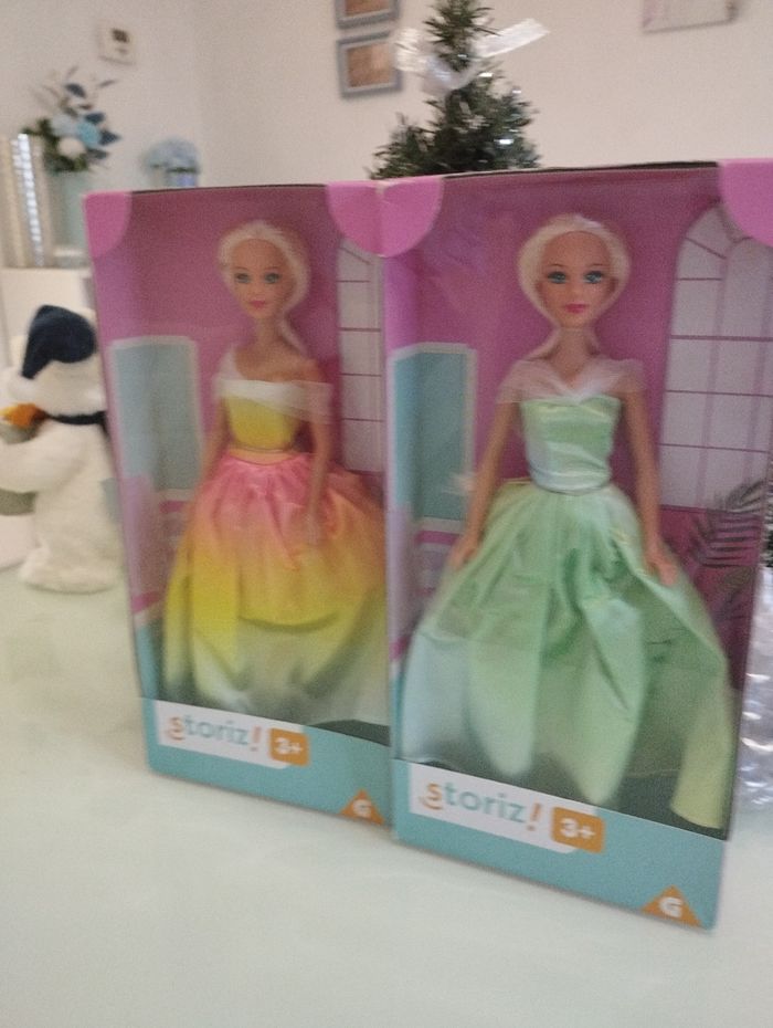 Lot de 2 poupées mannequins neuves robe de soirée jouet fille - photo numéro 6