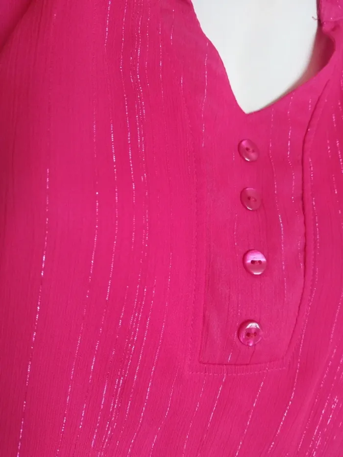 Top blouse rose pink fushia scottage - photo numéro 2