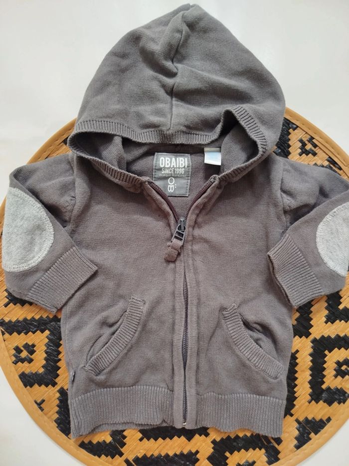 Gilet sweat zippé capuche 3 mois garçon - photo numéro 3