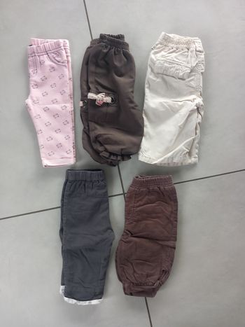 Lot de 5 pantalons fille 6M