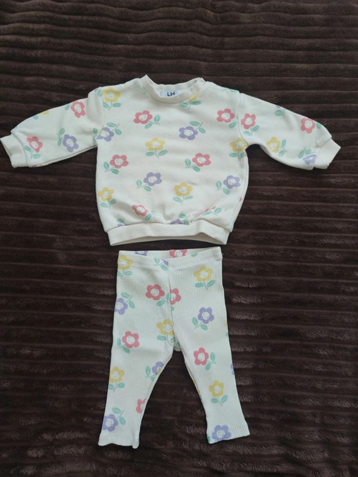 Ensemble fleuri 6 mois bébé fille