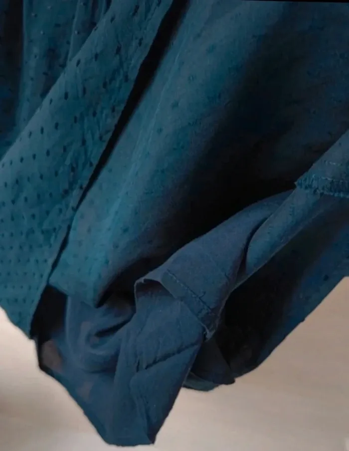 Robe bleu marine Galeries Lafayette t.36, viscose/coton - photo numéro 4