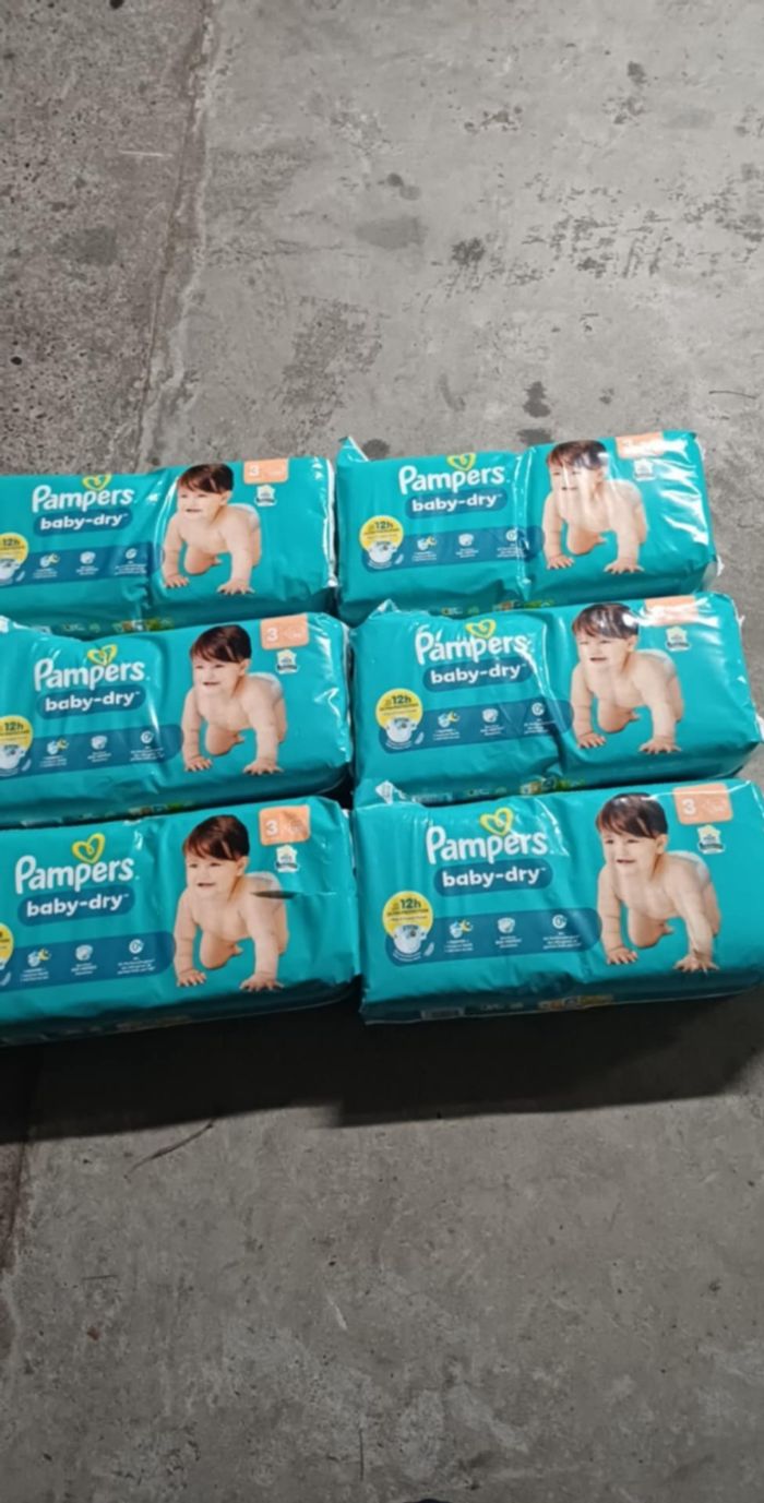6 paquet de couche Pampers taille 3 a 36€