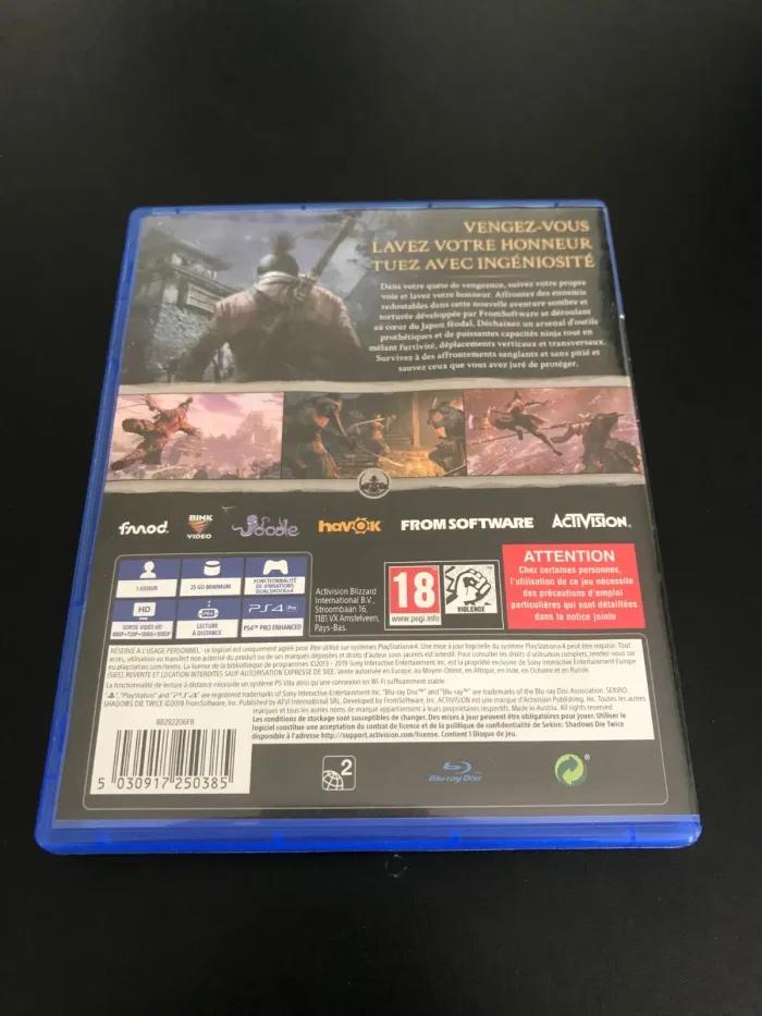 Sekiro Shadows Die Twice PS4 Sony PlayStation 4 VERSION FRANCAISE - photo numéro 2