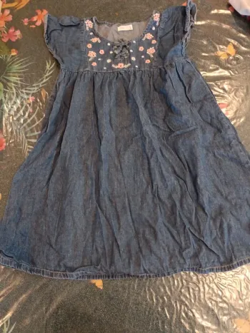 Robe jean epop girls 10 ans broderie fleur