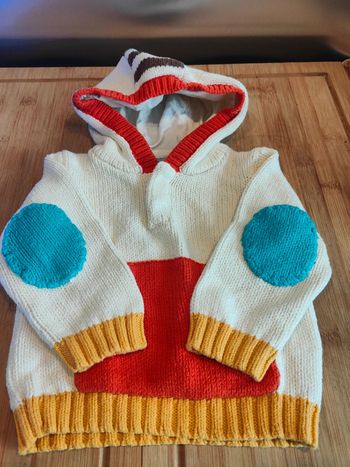 Pull laine à capuche doublée