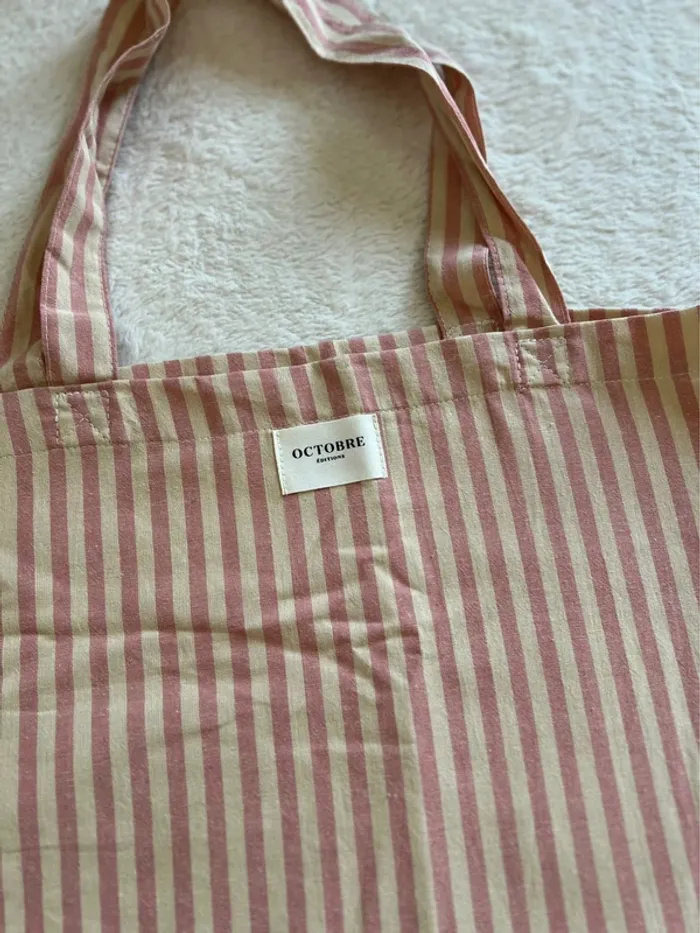 Cabas tote bag octobre éditions rose - photo numéro 2