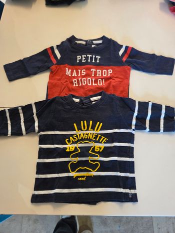 Lot t-shirts manches longues 3 mois