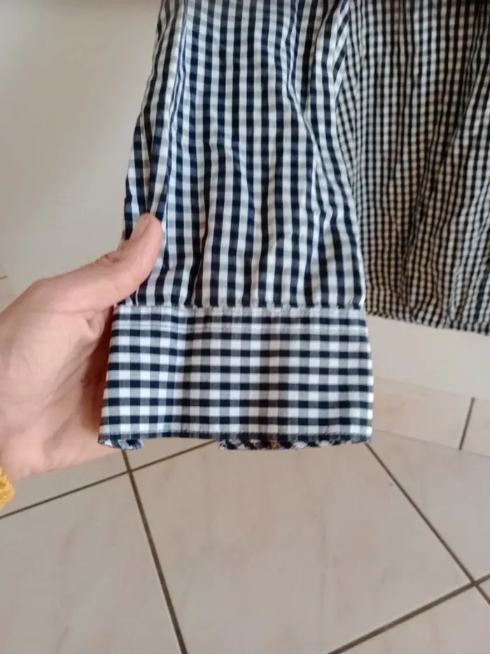 Chemise manches longues homme L vichy noir c87 - photo numéro 4