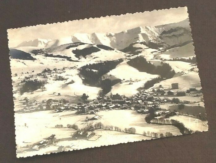 Carte postale ancienne Megève (Haute-Savoie) Vue générale Mont-Blanc dôme de Miage 3688m - photo numéro 3