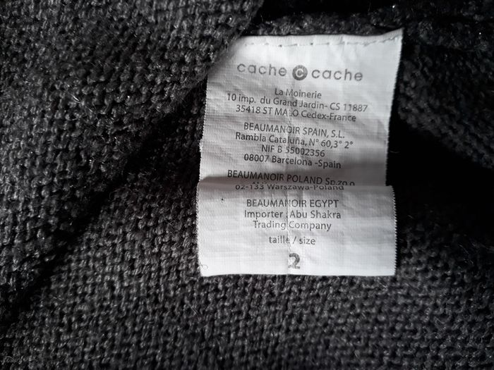 Pull gris avec un grand col  Cache Cache  taille 2  ( 38 ) - photo numéro 6