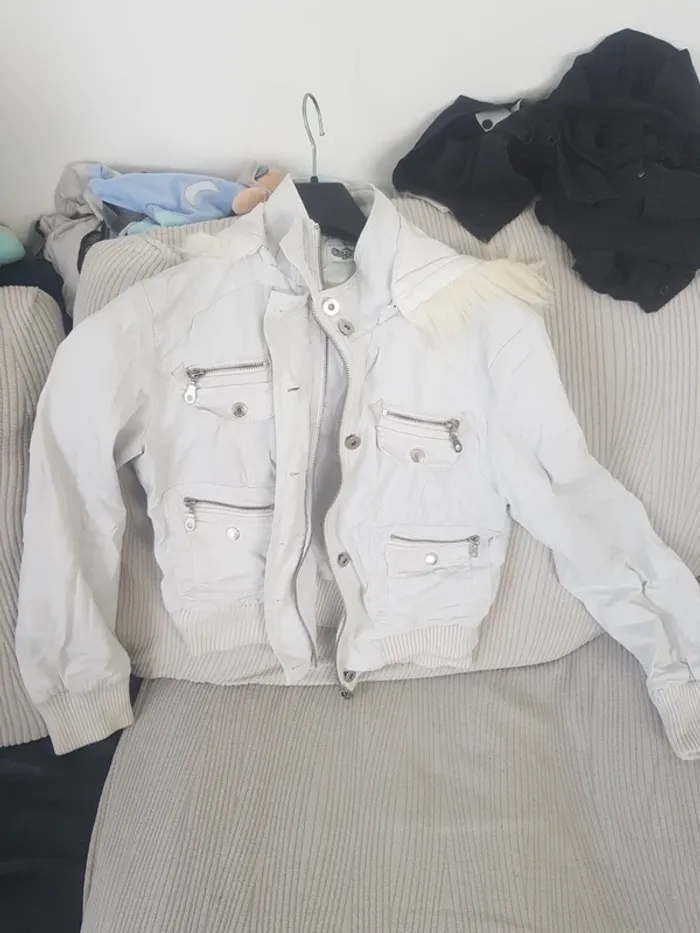 Manteau blanc "Rock You" Femme Taille L - photo numéro 3