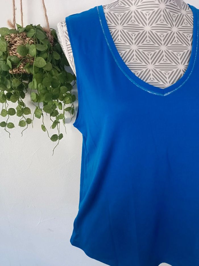 🌸 Débardeur Bleu taille L - photo numéro 2