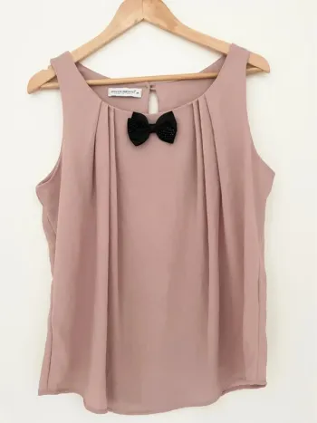 Débardeur Rinascimento rose avec noeud noir taille M