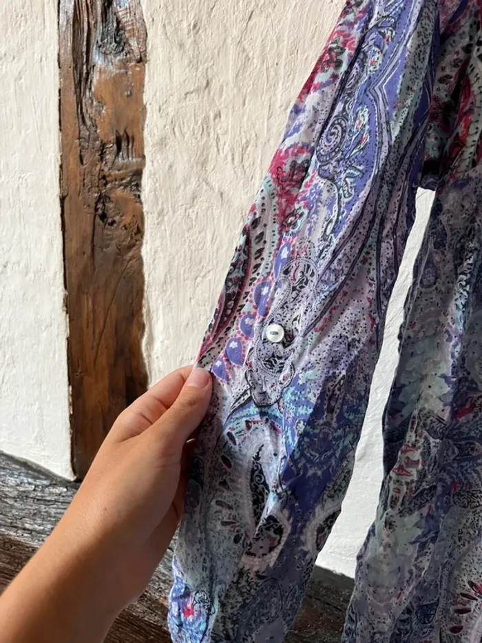 Chemise fluide imprimé cachemire RIU -taille 42 - Couleurs vives - photo numéro 5