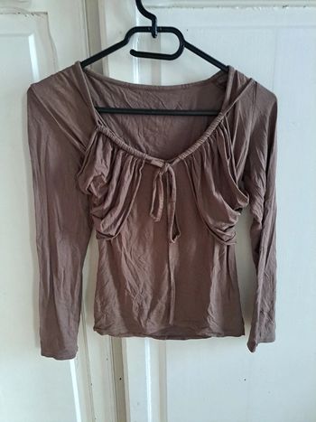 Top haut manche longue marron taille unique