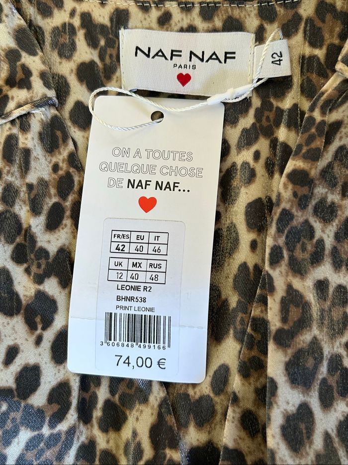 Robe léopard neuve à manches longues Naf Naf taille 42 (valeur 74€) - photo numéro 9