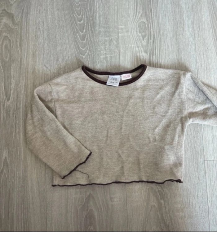 T-shirt à manche longue côtelée Zara bébé fille taille 24 m