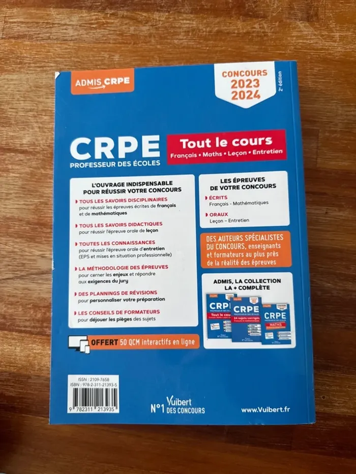 Livre CRPE professeur des Ecole, concours, 2023 2024 - photo numéro 3