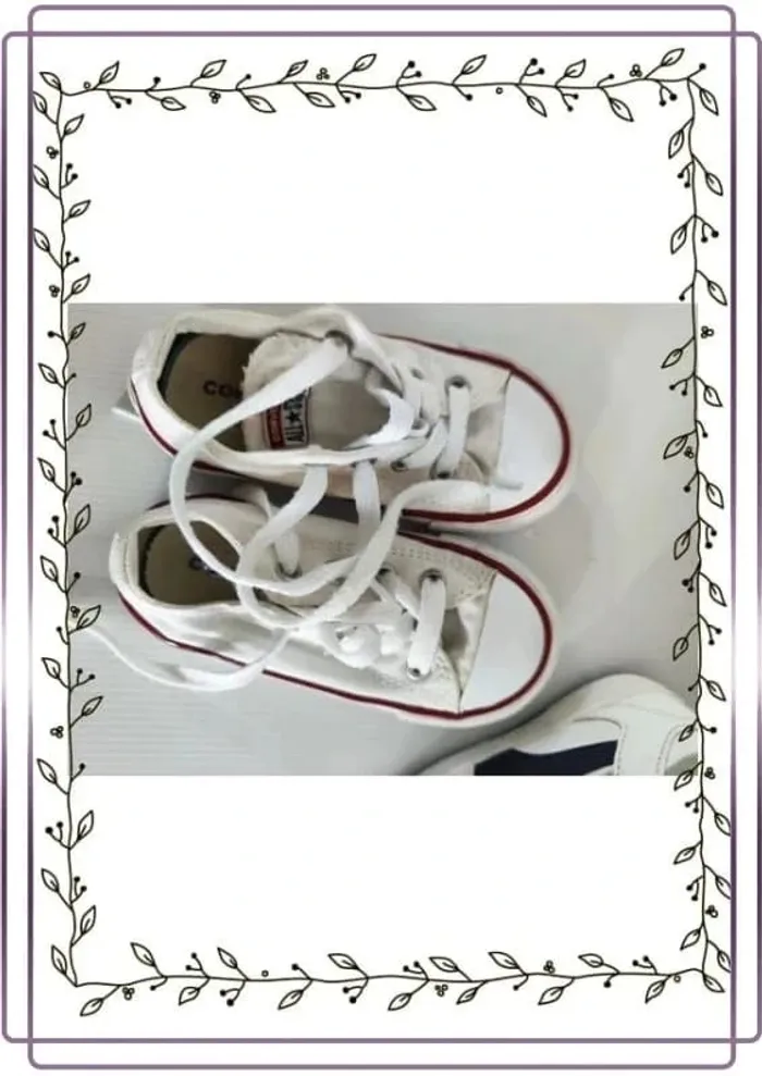 Lot de 2 paires de chaussures puma et converse bon état mais quelques tâches, taille 23 - photo numéro 6