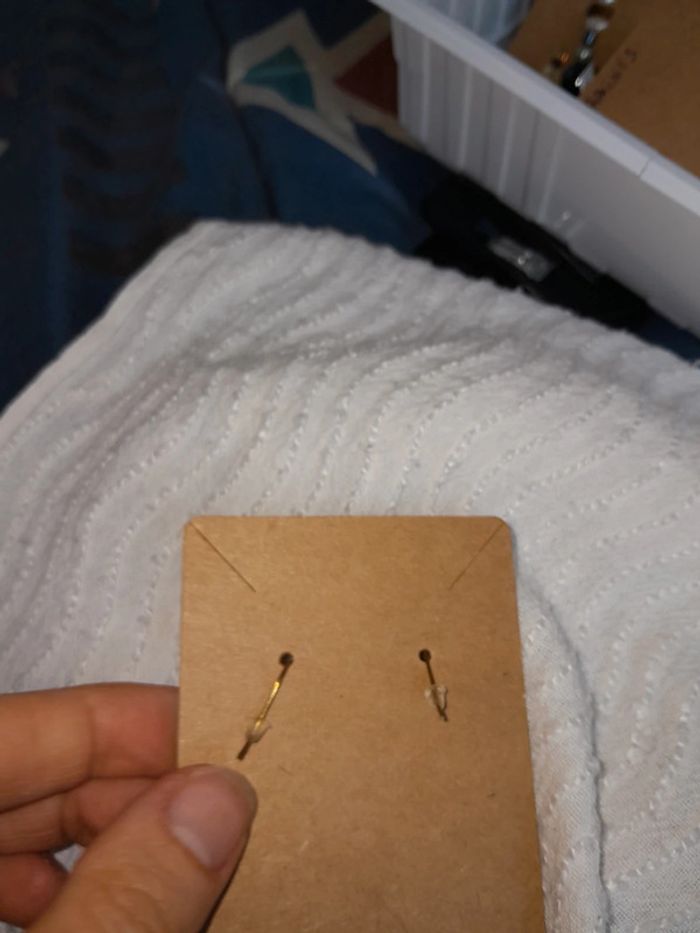 Boucle d'oreille nacre et œil de tigre - photo numéro 2