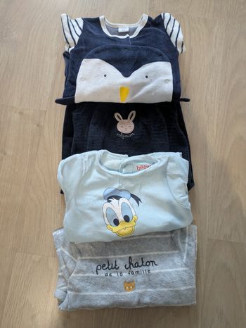 Lot de 4 pyjamas velours 6mois