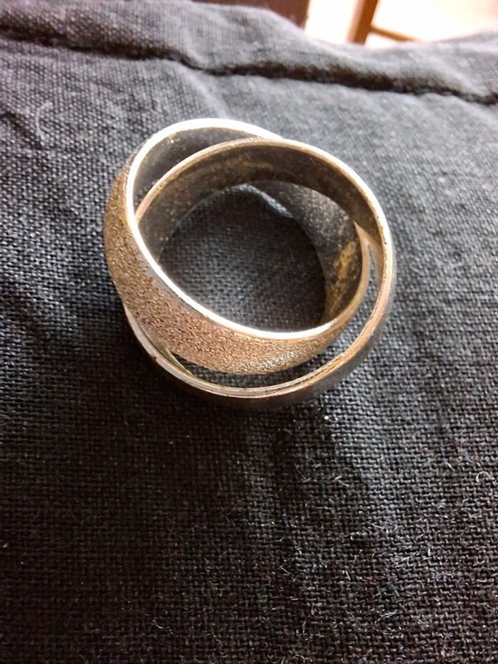 Bague Large Design Entrelacé - Argentée Mat et Brillant - Tendance - photo numéro 3