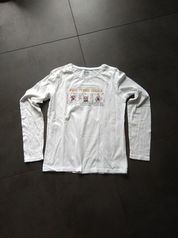 Tee-shirt manches chat chien longues super état kiabi 12 ans