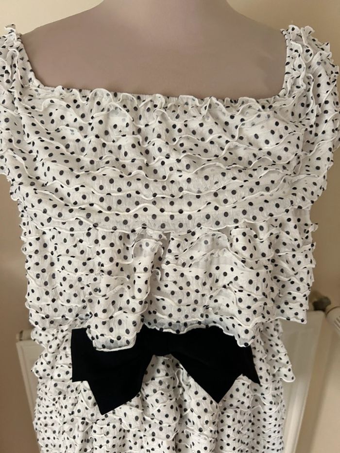 Robe à volants, noire et blanche, Zara - photo numéro 3