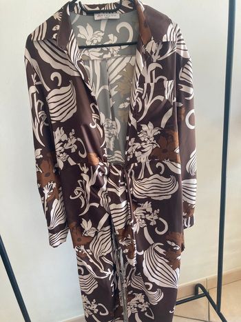 Robe longue portefeuille marron