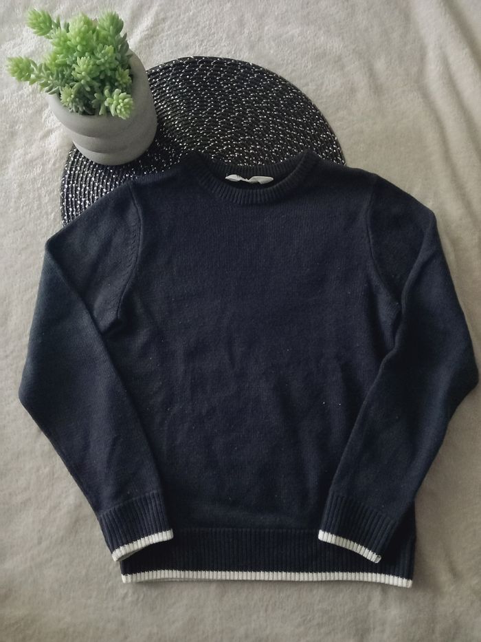 Pull tricot marine H&M – 8/10 ans – TBE