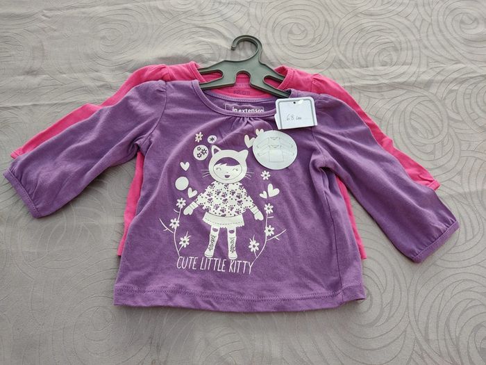 Lot de 2 Tee-shirt manches longues 6 mois NEUF