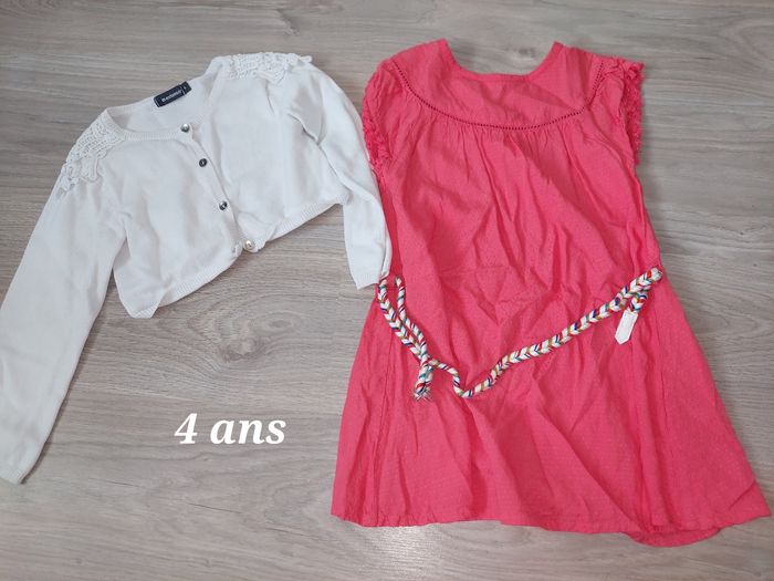 Ensemble robe Gilet blanc 4 ans