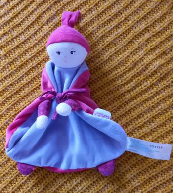 Doudou poupée fille - cape rose et mauve - Corolle