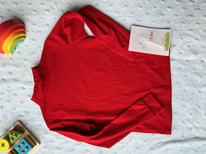 sous pull col montant 12 ans rouge bouny baby - photo numéro 2
