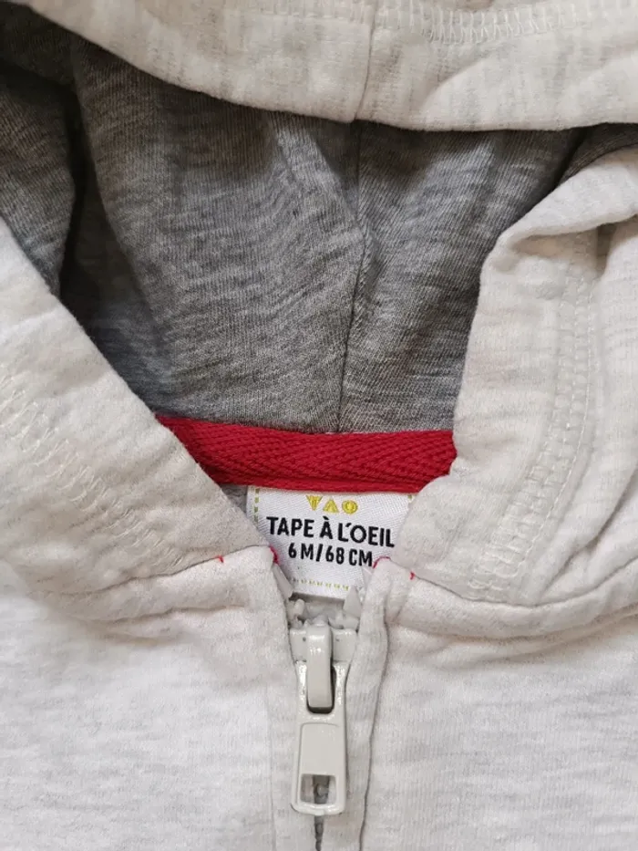 🎀 veste grise tape a l'oeil taille 6 mois 🎀 - photo numéro 3