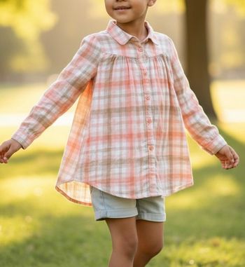 Chemisier à carreaux rose